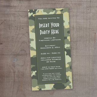 Invitación a la fiesta de camuflaje militar