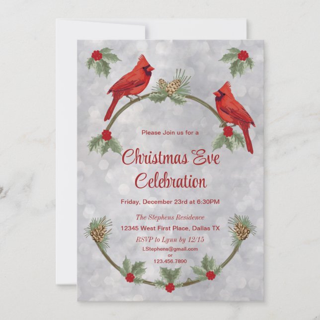 Invitación a la Fiesta de Cardenales de Invierno y (Anverso)
