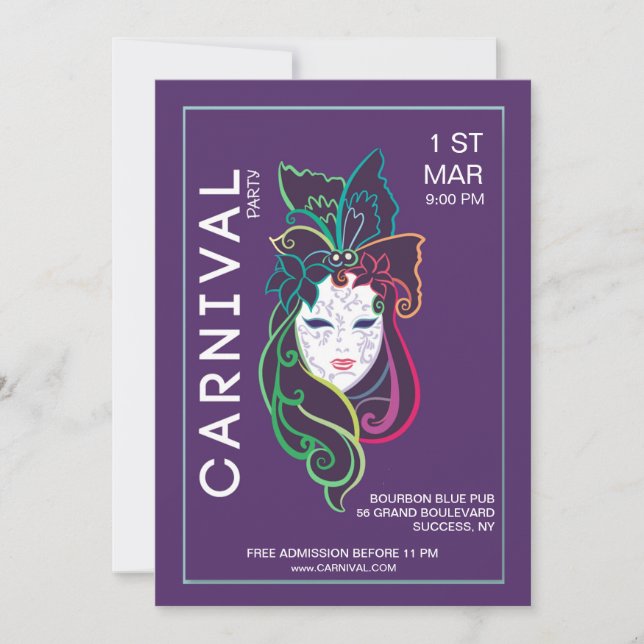 Invitación a la fiesta de carnaval (Anverso)