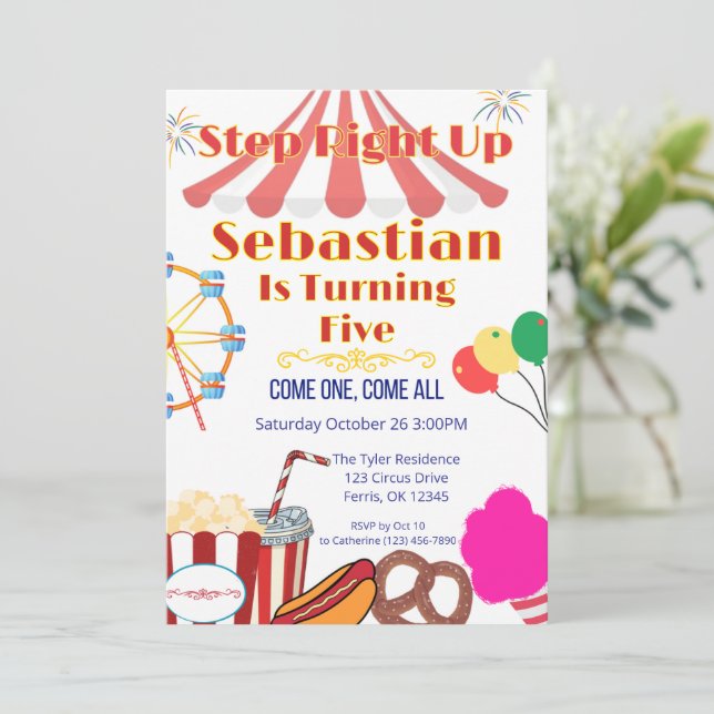 Invitación a la fiesta de carnaval con techo de ti (Anverso de pie)