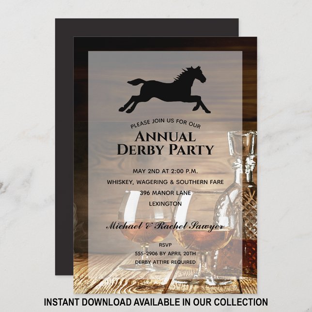 Invitación a la fiesta de Carreras de caballos Rus (Instant download available in our collection to send your invite digitally or print yourself.)