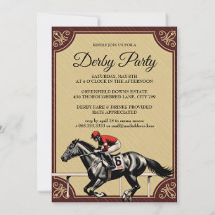 Invitación a la fiesta de carreras de caballos Vin