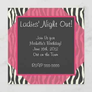 Invitación a la fiesta de cebra rosa