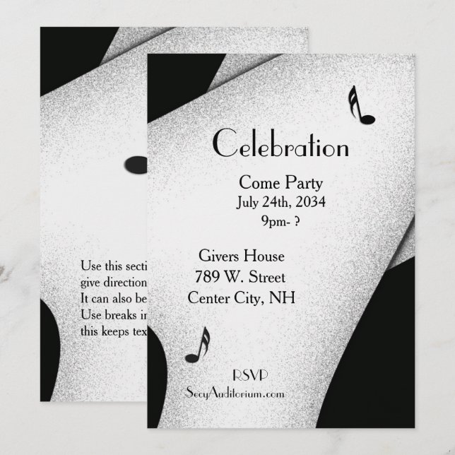 Invitación a la fiesta de celebración de clase 5"x (Anverso / Reverso)