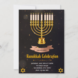 invitación a la fiesta de celebración de Hanukkah