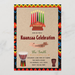 Invitación a la fiesta de celebración de Kwanzaa