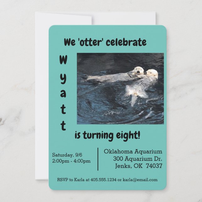 Invitación a la fiesta de celebración de Otter (Anverso)