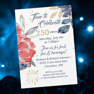 Invitación a la fiesta de celebración del 250 aniv