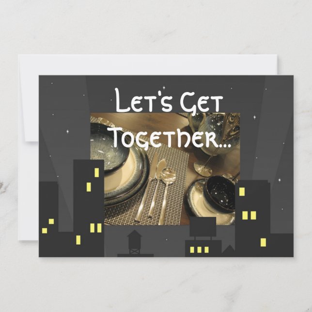 Invitación a la fiesta de cena de City Lights (Anverso)