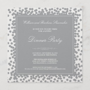 Invitación a la fiesta de cena de Confetti platead