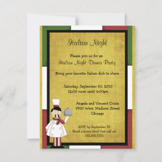 Invitación a la fiesta de cena de la noche italian