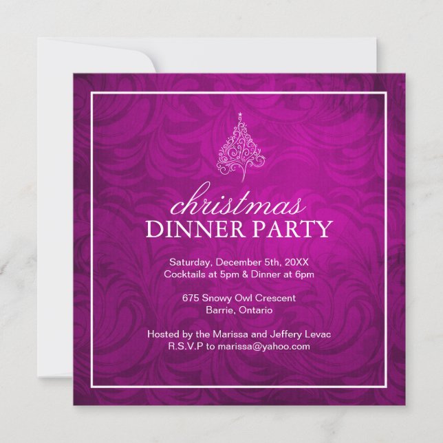 Invitación a la fiesta de cena de Navidades de cla (Anverso)
