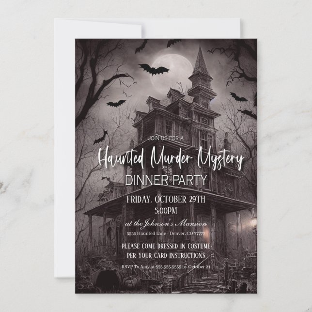 Invitación a la fiesta de cena del misterio del as (Anverso)
