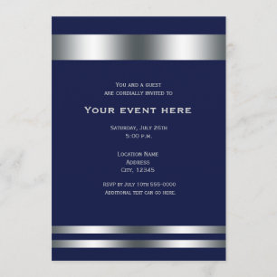 Invitación a la fiesta de cena elegante Blue Silve