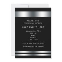Invitación a la fiesta de cena elegante de plata n