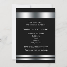 Invitación a la fiesta de cena elegante de plata n