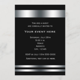 Invitación a la fiesta de cena elegante de plata n