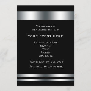 Invitación a la fiesta de cena elegante de plata n
