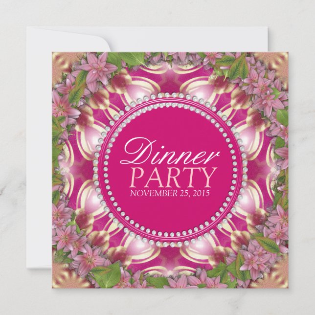 Invitación a la fiesta de cena en el jardín de la  (Anverso)