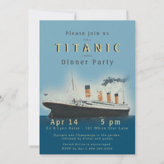 Invitación a la fiesta de cena en Titanic
