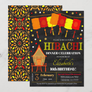 Invitación a la fiesta de cena Hibachi