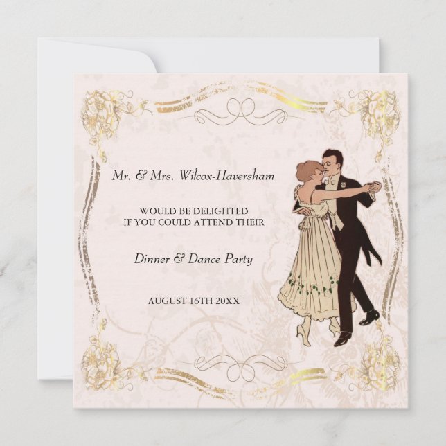 Invitación a la fiesta de cena y baile (Anverso)