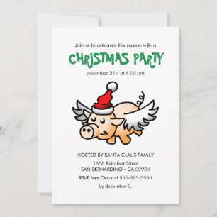 Invitación a la fiesta de cerdo de los Navidades v