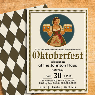 Invitación a la fiesta de cerveza alemana bávara d