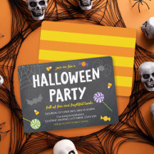 Invitación a la fiesta de Chalkboard Candy Hallowe