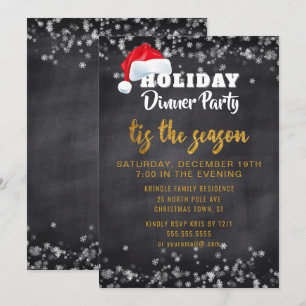 Invitación a la fiesta de Chalkboard Gold Holiday