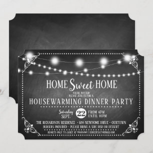 Invitación a la fiesta de Chalkboard Housewarming 
