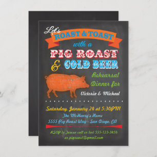 Invitación a la fiesta de Chalkboard Pig Roast