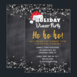 Invitación a la fiesta de Chalkboard Santa Holiday<br><div class="desc">Invitar a la familia, amigos, vecinos y compañeros de trabajo a la celebración de sus vacaciones a los Navidades de la pizarra festiva de Santa. Lee 'Fiesta de la cena de feriado' en la parte superior con letras blancas con un sombrero de Santa encima en las letras. Debajo se lee...</div>