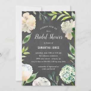 Invitación a la fiesta de Chalkboard Shower de bel
