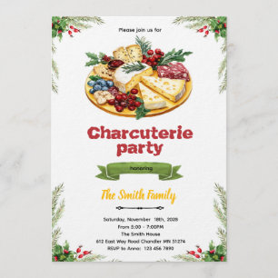 invitación a la fiesta de charcutería de Navidad