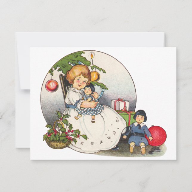 Invitación a la fiesta de Chica con Navidades de m (Anverso)