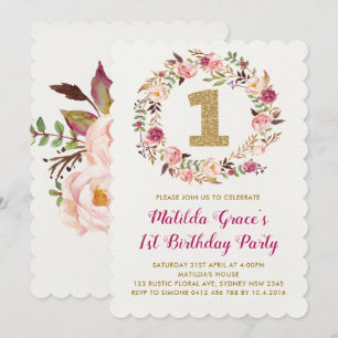 Invitación a la fiesta de Chica de cumpleaños núme