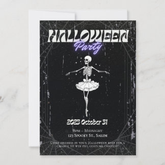Invitación a la fiesta de Chica de Skeleton Hallow