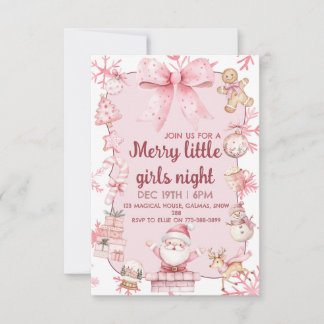 invitación a la fiesta de chicas de Navidad