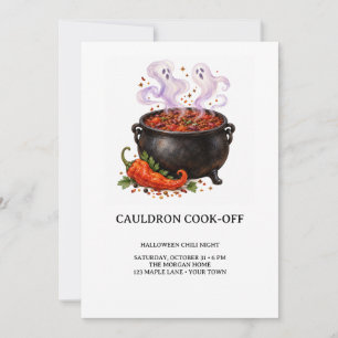 Invitación a la fiesta de chili de Halloween Cauld