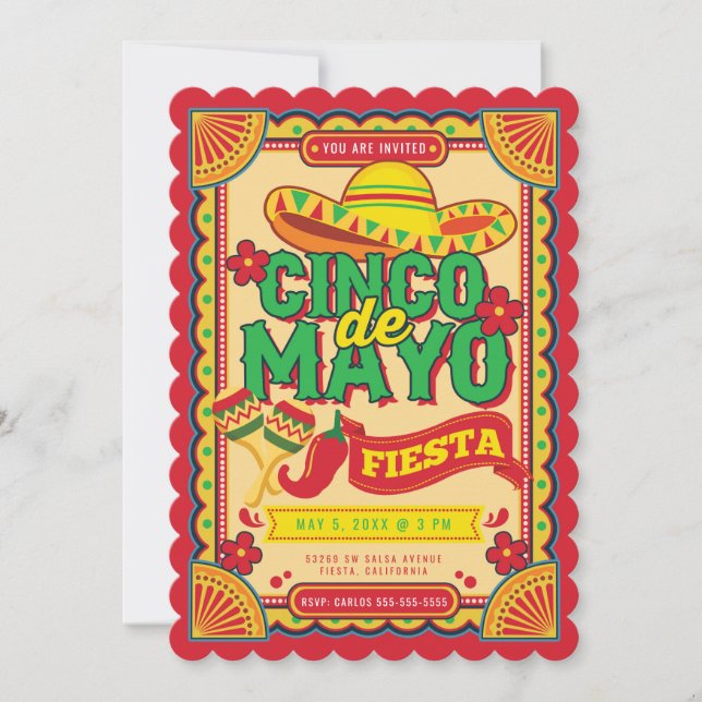 Invitación a la Fiesta de Cinco de Mayo (Anverso)