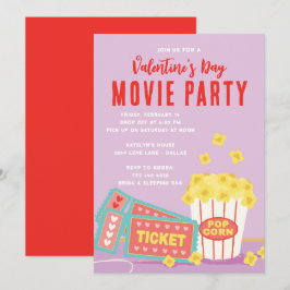Invitación a la fiesta de cine día de San Valentín