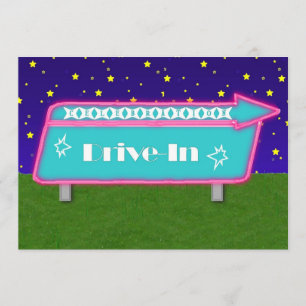 Invitación a la fiesta de cine Drive-In