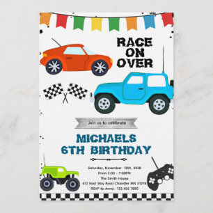 invitación a la fiesta de coches teledirigidos