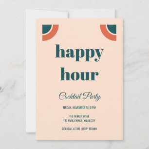 Invitación a la fiesta de cóctel de Happy Hour de