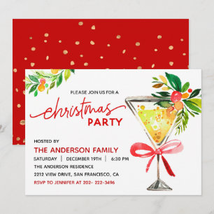 Invitación a la fiesta de cóctel de Navidad