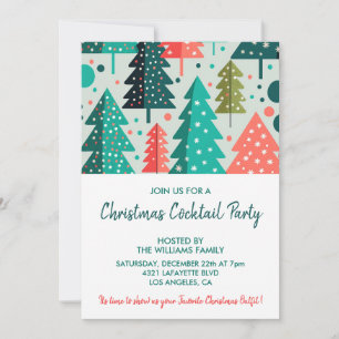 invitación a la fiesta de cóctel de Navidad Bosque