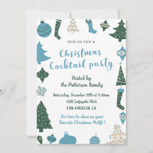 Invitación a la fiesta de cóctel de Navidad Cute v