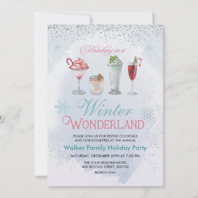 Invitación a la fiesta de cóctel de Navidad en vac (Anverso)