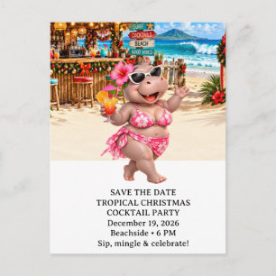 Invitación a la fiesta de cóctel de Navidad tropic